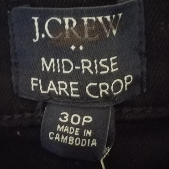 NWT J Crew Factory Petite Flare Crop Jean Black All-Day Stretch Size 30P - Picture 5 of 8